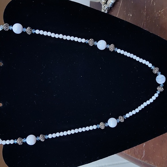 Beaded Necklace with Sterling Findings - Picture 1 of 6